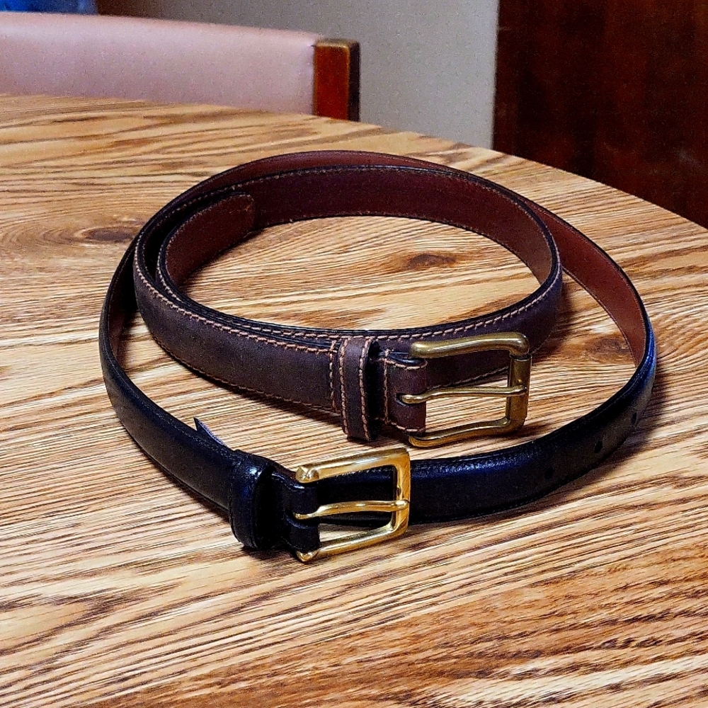 2 leather belts Roundtree & Yorke